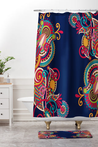 Juliana Curi Mix Pattern 1 Shower Curtain And Mat