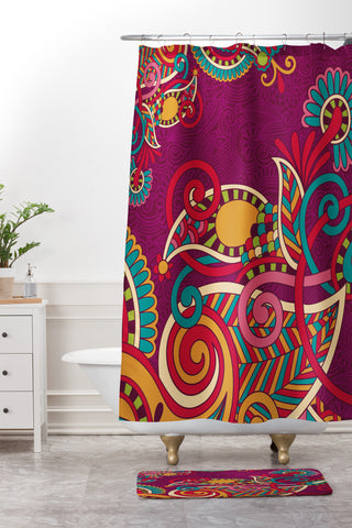 Juliana Curi Mix Pattern 2 Shower Curtain And Mat