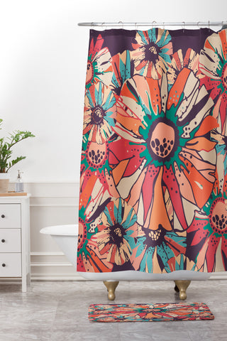 Juliana Curi Natural Flower Shower Curtain And Mat