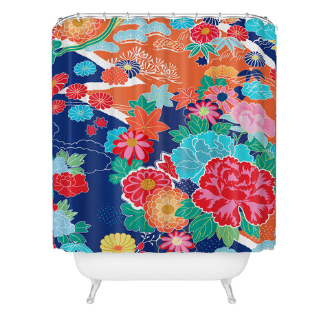 Juliana Curi Osaka Orange Shower Curtain