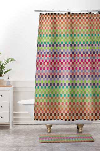 Juliana Curi Pattern Pixel 1 Shower Curtain And Mat