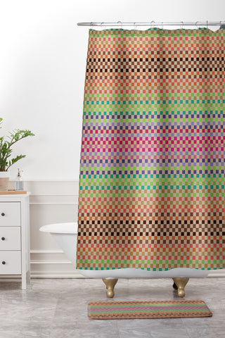 Juliana Curi Pattern Pixel 2 Shower Curtain And Mat