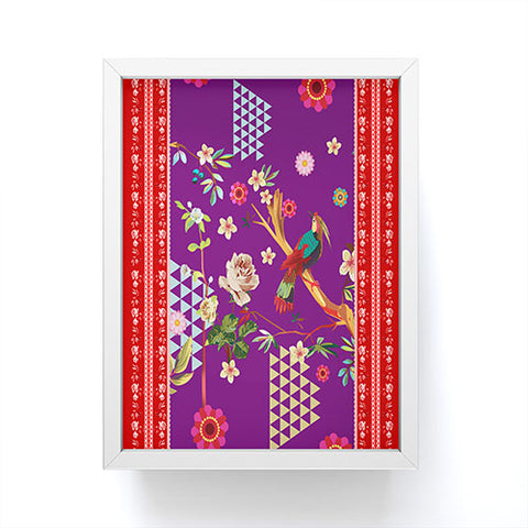Juliana Curi Purple Oriental Bird Framed Mini Art Print