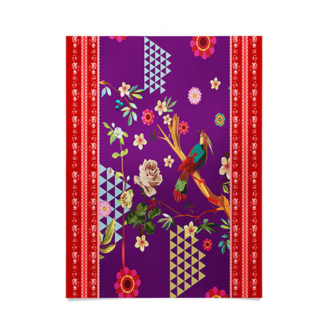 Juliana Curi Purple Oriental Bird Poster