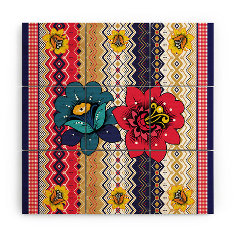 Juliana Curi Renda Flor Wood Wall Mural