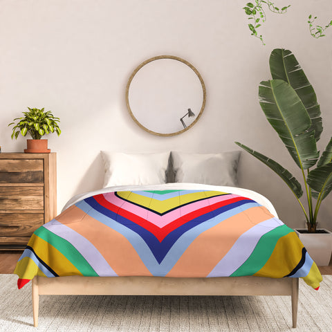 Juliana Curi Stripes Rainbow Comforter