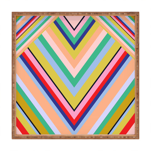 Juliana Curi Stripes Rainbow Square Tray