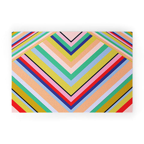 Juliana Curi Stripes Rainbow Welcome Mat