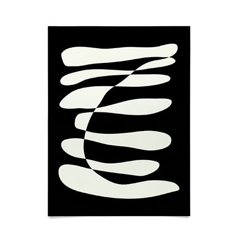 June Journal Abstract Composition in Black Poster