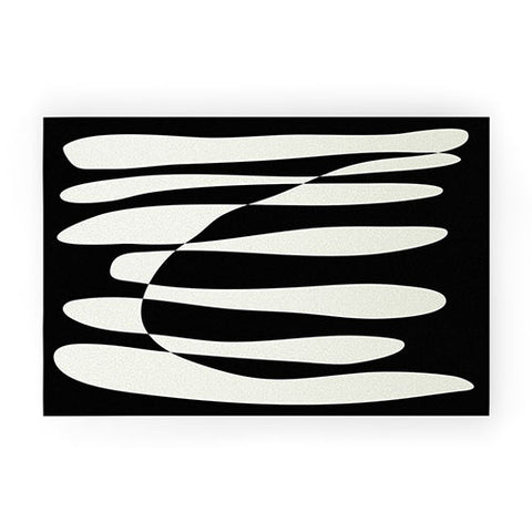 June Journal Abstract Composition in Black Welcome Mat