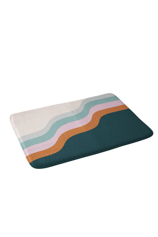 June Journal Abstract Diagonal Waves in Tea Memory Foam Bath Mat