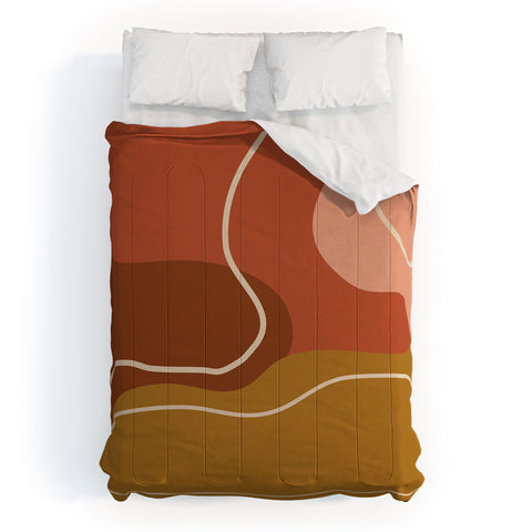 June Journal Abstract Organic Shapes in Zen Comforter