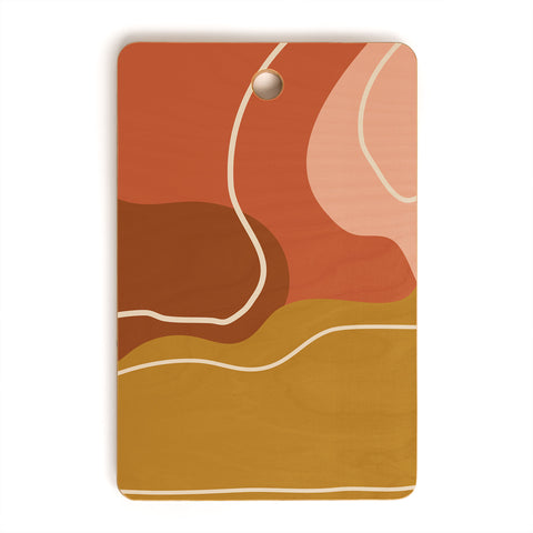 June Journal Abstract Organic Shapes in Zen Cutting Board Rectangle