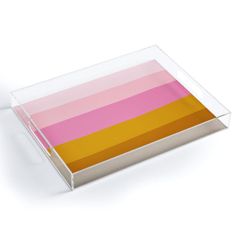 June Journal Abstract Organic Stripes Acrylic Tray