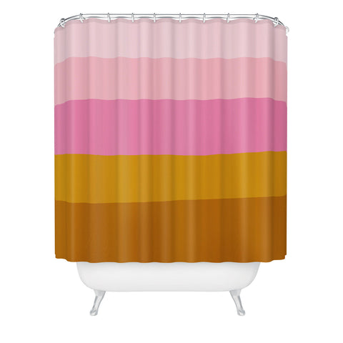 June Journal Abstract Organic Stripes Shower Curtain