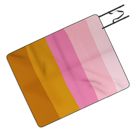 June Journal Abstract Organic Stripes Picnic Blanket