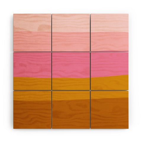 June Journal Abstract Organic Stripes Wood Wall Mural