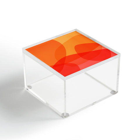 June Journal Abstract Warm Color Shapes Acrylic Box