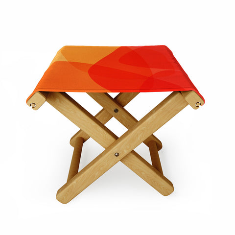 June Journal Abstract Warm Color Shapes Folding Stool