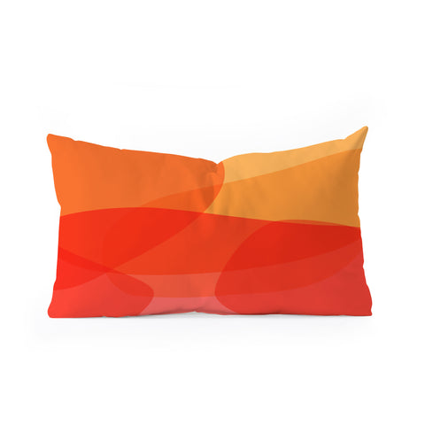 June Journal Abstract Warm Color Shapes Oblong Throw Pillow