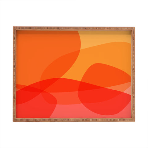 June Journal Abstract Warm Color Shapes Rectangular Tray