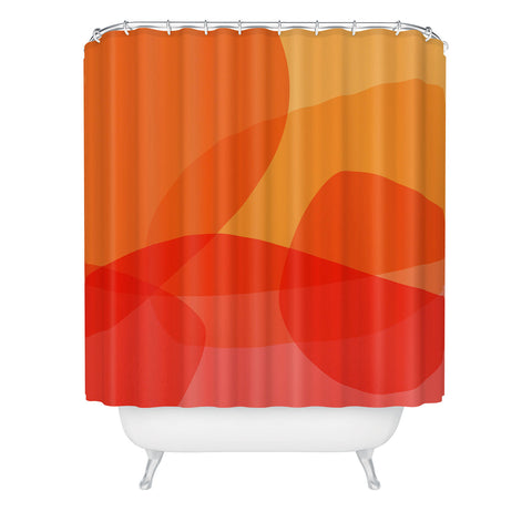 June Journal Abstract Warm Color Shapes Shower Curtain