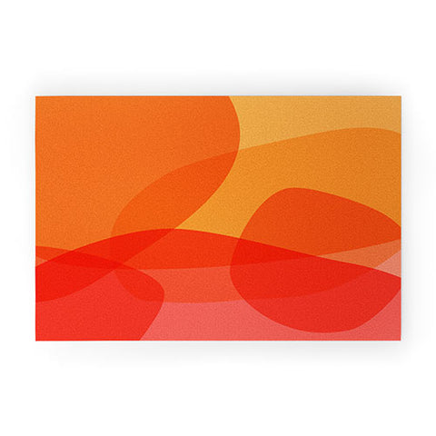 June Journal Abstract Warm Color Shapes Welcome Mat