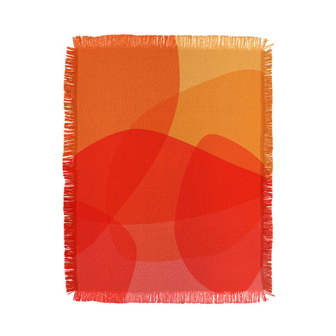 June Journal Abstract Warm Color Shapes Throw Blanket