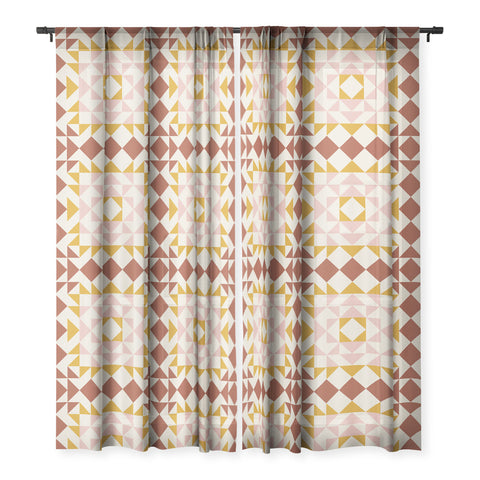 June Journal Autumn Quilt Sheer Window Curtain