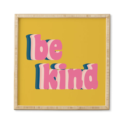 June Journal Be Kind in Yellow Framed Wall Art