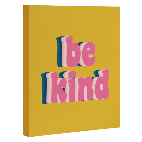 June Journal Be Kind in Yellow Art Canvas