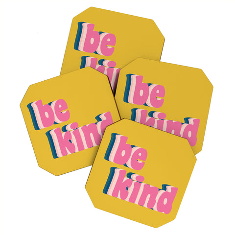 June Journal Be Kind in Yellow Coaster Set