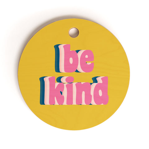 June Journal Be Kind in Yellow Cutting Board Round