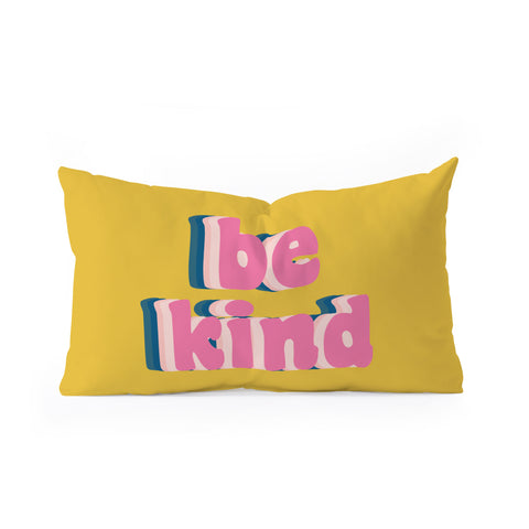 June Journal Be Kind in Yellow Oblong Throw Pillow
