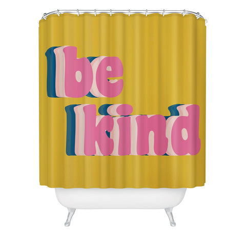 June Journal Be Kind in Yellow Shower Curtain