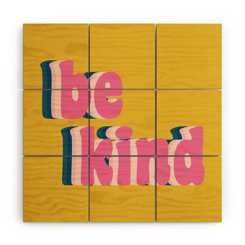 June Journal Be Kind in Yellow Wood Wall Mural