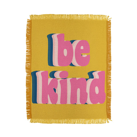 June Journal Be Kind in Yellow Throw Blanket