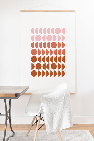 June Journal Blush and Terracotta Circles Art Print And Hanger
