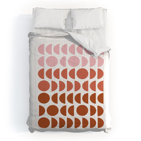 June Journal Blush and Terracotta Circles Comforter