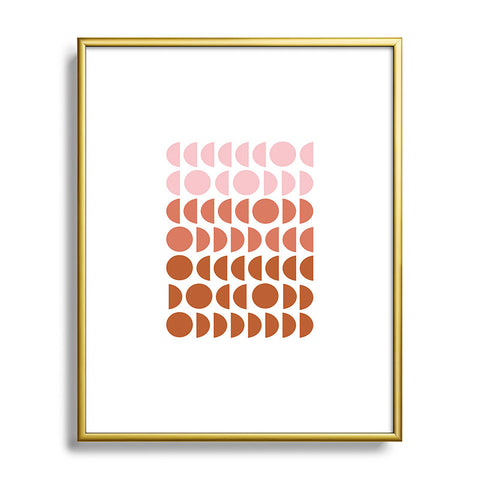 June Journal Blush and Terracotta Circles Metal Framed Art Print