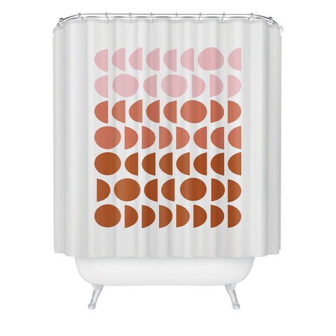 June Journal Blush and Terracotta Circles Shower Curtain