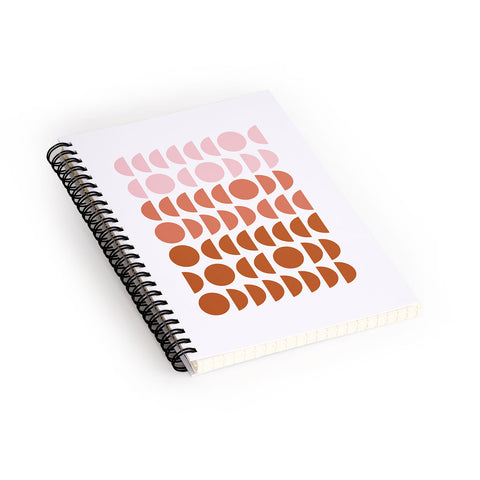 June Journal Blush and Terracotta Circles Spiral Notebook