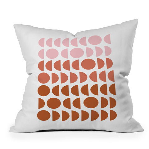 June Journal Blush and Terracotta Circles Throw Pillow