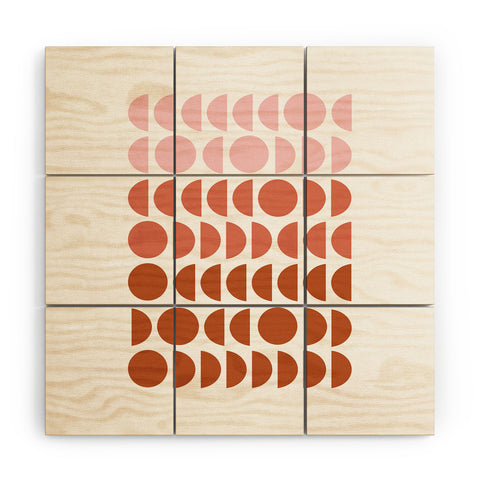 June Journal Blush and Terracotta Circles Wood Wall Mural