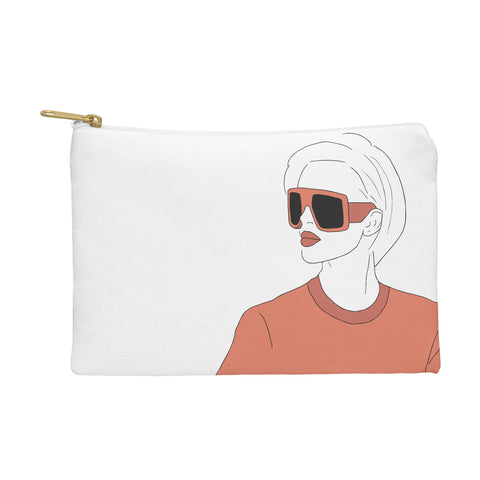 June Journal Boho Girl Line Drawing Pouch