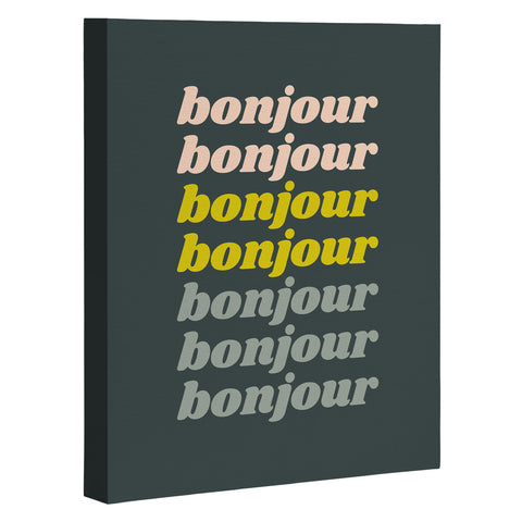 June Journal Bonjour in Pastel Art Canvas