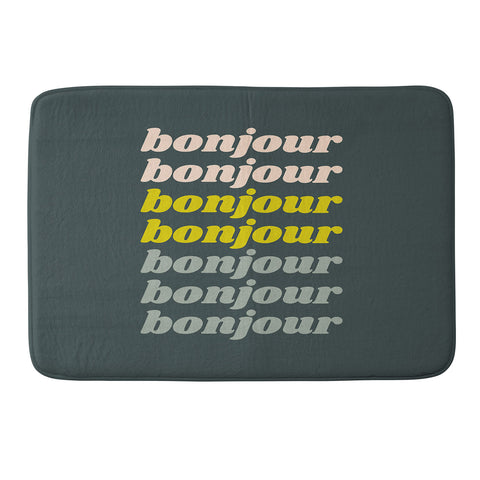 June Journal Bonjour in Pastel Memory Foam Bath Mat
