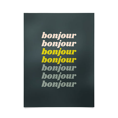 June Journal Bonjour in Pastel Poster