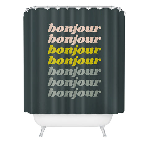 June Journal Bonjour in Pastel Shower Curtain