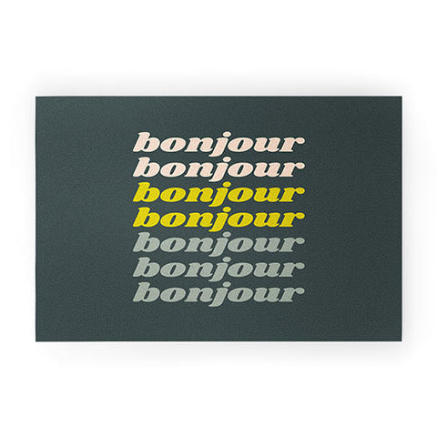 June Journal Bonjour in Pastel Welcome Mat